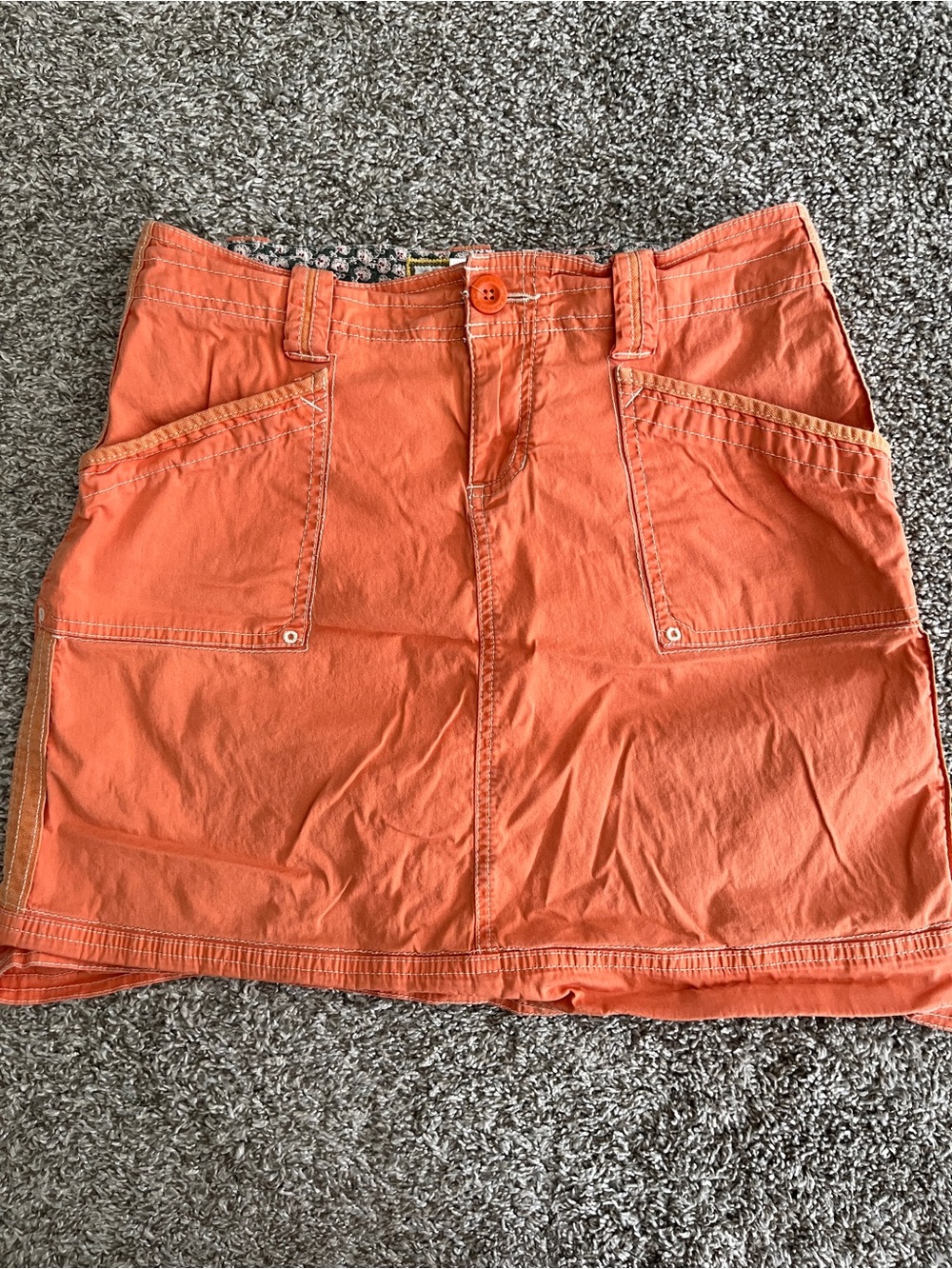 Aventura Orange Cargo Organic Cotton Mini Skirt